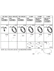 Alternator Chart parts for Briggs & Stratton Engine 257707-0149-01 from AppliancePartsPros.com