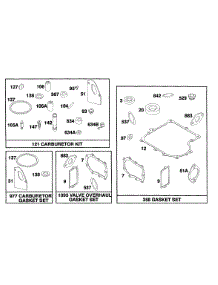 Gasket Sets parts for Briggs & Stratton Engine 258707-0125-01 from AppliancePartsPros.com