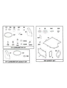 Gasket Sets parts for Briggs & Stratton Engine 259707-0102-01 from AppliancePartsPros.com
