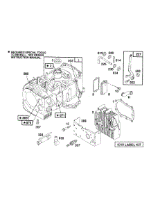 Cylinder, Cylinder Head parts for Briggs & Stratton Engine 259707-0117-01 from AppliancePartsPros.com
