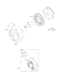 Blower Housing, Flywheel, Rewind Starter parts for Briggs & Stratton Engine 25D137-0001-H1 from AppliancePartsPros.com
