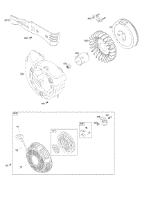 Blower Housing, Flywheel, Rewind Starter parts for Briggs & Stratton Engine 25N137-0014-F1 from AppliancePartsPros.com