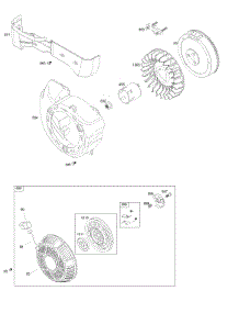 Blower Housing, Flywheel, Rewind Starter parts for Briggs & Stratton Engine 25T232-0076-F1 from AppliancePartsPros.com