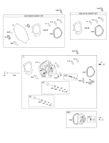 Cylinder Head, Gasket Sets parts for Briggs & Stratton Engine 25T232-0076-F1 from AppliancePartsPros.com