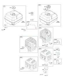 Exhaust System, Fuel Supply parts for Briggs & Stratton Engine 25T237-0011-F1 from AppliancePartsPros.com