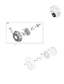 Blower Housing, Flywheel, Rewind Starter parts for Briggs & Stratton Engine 25U232-0002-01 from AppliancePartsPros.com