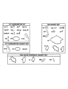 Gasket Sets parts for Briggs & Stratton Engine 282707-0126-99 from AppliancePartsPros.com