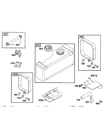 Fuel Tank Assy parts for Briggs & Stratton Engine 282707-0170-01 from AppliancePartsPros.com