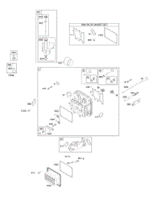 Cylinder Head, Gasket Set - Valve, Lubrication, Valves parts for Briggs & Stratton Engine 282H07-0198-E1 from AppliancePartsPros.com