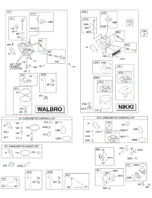Carburetor, Fuel Supply, Kit - Carburetor Overhaul parts for Briggs & Stratton Engine 282H07-0199-E1 from AppliancePartsPros.com