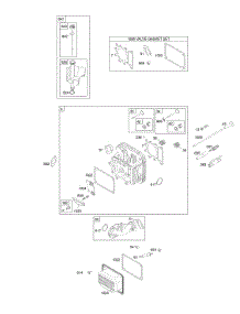 Cylinder Head, Gasket Set-Valve, Lubrication, Valves parts for Briggs & Stratton Engine 283H07-0105-E1 from AppliancePartsPros.com