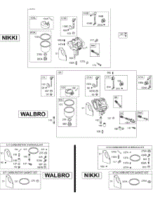 Carburetor, Carburetor Overhaul Sets parts for Briggs & Stratton Engine 284707-1026-E1 from AppliancePartsPros.com