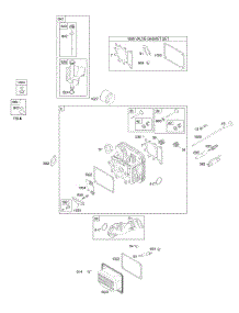 Cylinder Head, Gasket Set - Valve, Intake Manifold, Lubrication, Valves parts for Briggs & Stratton Engine 284H77-0119-E1 from AppliancePartsPros.com