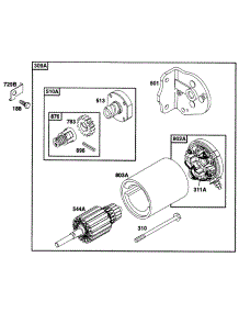 Electric Starter parts for Briggs & Stratton Engine 285707-0114-01 from AppliancePartsPros.com