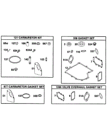Gasket Sets parts for Briggs & Stratton Engine 285707-0604-A1 from AppliancePartsPros.com