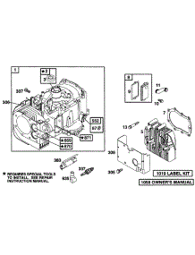 Cylinder, Head parts for Briggs & Stratton Engine 285707-0613-A1 from AppliancePartsPros.com