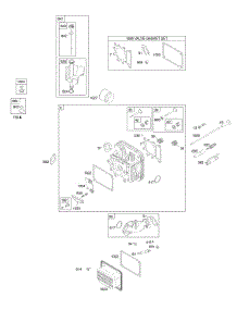 Cylinder Head, Gasket Set - Valve, Lubrication, Valves parts for Briggs & Stratton Engine 285H77-0120-E1 from AppliancePartsPros.com