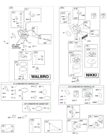 Carburetor, Fuel Supply, Kit - Carburetor Overhaul parts for Briggs & Stratton Engine 285H77-0124-E1 from AppliancePartsPros.com