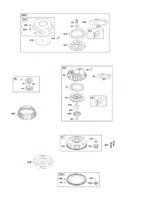 Rewind Starter, Flywheel parts for Briggs & Stratton Engine 286707-1029-E2 from AppliancePartsPros.com