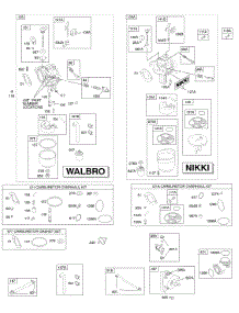 Carburetor, Kit - Carburetor Overhaul parts for Briggs & Stratton Engine 286H07-0026-E1 from AppliancePartsPros.com