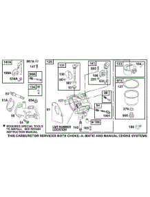 Carburetor Group parts for Briggs & Stratton Engine 288707-0101-01 from AppliancePartsPros.com