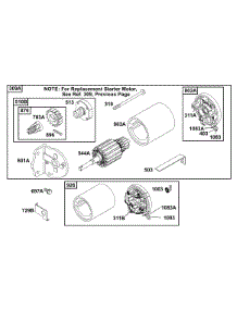Electric Starter parts for Briggs & Stratton Engine 288707-0170-01 from AppliancePartsPros.com