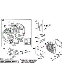 Cylinder, Head parts for Briggs & Stratton Engine 28A707-0120-99 from AppliancePartsPros.com