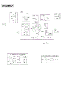Carburetor, Overhaul Kits parts for Briggs & Stratton Engine 28B707-1112-E1 from AppliancePartsPros.com