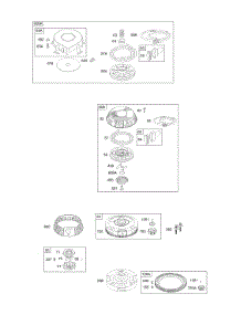 Rewind Starter, Flywheel parts for Briggs & Stratton Engine 28B707-1168-E1 from AppliancePartsPros.com