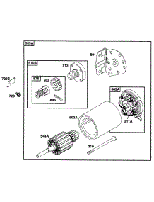 Electric Starter parts for Briggs & Stratton Engine 28C707-0115-01 from AppliancePartsPros.com