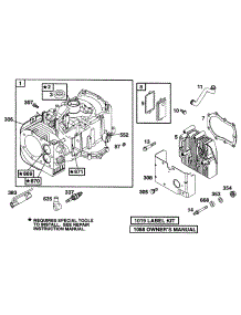 Cylinder, Head parts for Briggs & Stratton Engine 28C707-0117-01 from AppliancePartsPros.com