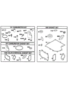 Gasket Sets parts for Briggs & Stratton Engine 28C707-0117-01 from AppliancePartsPros.com