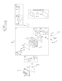 Cylinder Head, Gasket Set - Valve, Lubrication, Valves parts for Briggs & Stratton Engine 28CH77-0111-E1 from AppliancePartsPros.com
