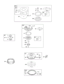 Flywheel, Rewind Starter parts for Briggs & Stratton Engine 28D707-0191-01 from AppliancePartsPros.com