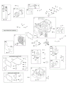 Crankcase Cover / Sump, Crankshaft, Engine / Valve Gasket, Cylinder, Cylinder Head, Piston / Rings / Connecting Rod parts for Briggs & Stratton Engine 28D707-1125-E1 from AppliancePartsPros.com