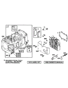 Cylinder, Heads parts for Briggs & Stratton Engine 28F707-0298-01 from AppliancePartsPros.com