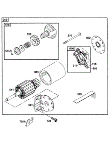 Electric Starter parts for Briggs & Stratton Engine 28F707-0298-01 from AppliancePartsPros.com
