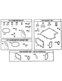 Kits / Gasket Sets parts for Briggs & Stratton Engine 28F707-0298-01 from AppliancePartsPros.com
