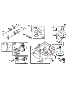 Piston Grp, Sump, Cam, Crank parts for Briggs & Stratton Engine 28F707-0298-01 from AppliancePartsPros.com