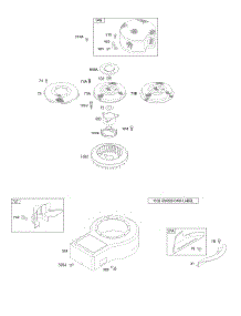 Blower Housing, Flywheel Fan, Rotating Screens parts for Briggs & Stratton Engine 28M707-0147-01 from AppliancePartsPros.com