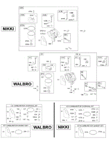 Carburetor, Gasket Kits parts for Briggs & Stratton Engine 28M707-1187-E1 from AppliancePartsPros.com