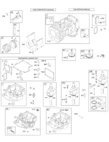 Crankcase Cover / Sump, Crankshaft, Cylinder, Piston / Rings, Connecting Rod parts for Briggs & Stratton Engine 28N707-0132-01 from AppliancePartsPros.com