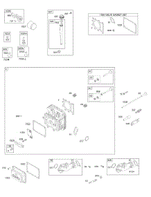 Cylinder Head, Rocker Cover, Intake Manifold, Oil Pump, Oil Filter parts for Briggs & Stratton Engine 28N707-0166-01 from AppliancePartsPros.com