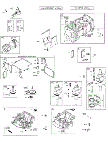 Cylinder, Piston / Rings, Breather, Engine Gaskets, Sump, Crankshaft, Cam, Counterweight parts for Briggs & Stratton Engine 28P777-0626-A1 from AppliancePartsPros.com