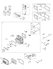 Cylinder Head, Rocker Cover, Oil Pump, Oil Filter parts for Briggs & Stratton Engine 28Q777-0116-01 from AppliancePartsPros.com