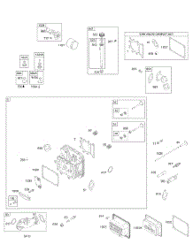 Cylinder Head, Rocker Cover, Oil Pump, Oil Filter parts for Briggs & Stratton Engine 28S777-1100-E1 from AppliancePartsPros.com