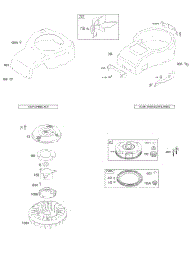 Blower Housings, Label Kits, Flywheel, Rotating Screen parts for Briggs & Stratton Engine 28W707-0121-E1 from AppliancePartsPros.com