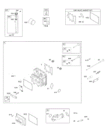 Cylinder Head Group, Intake Manifold, Oil Group, Valve Gasket Kit parts for Briggs & Stratton Engine 28W707-0121-E1 from AppliancePartsPros.com
