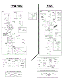 Carburetors parts for Briggs & Stratton Engine 28W707-0122-99 from AppliancePartsPros.com