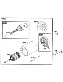 Electric Starter parts for Briggs & Stratton Engine 290442-0031-01 from AppliancePartsPros.com